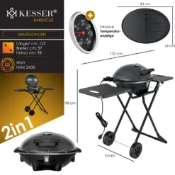 KESSER® Elektrischer Elektrogrill 2in1 Tischgrill - Standgrill Mit Deckel Und Standfuß | Max. 2400 Watt | Faltbar | Thermometer | Antihaftbeschichtung | Grillplatte Abstelltische | 2 Räder | , Farbe:Schwarz 20 KESSER® Elektrischer Elektrogrill 2in1 Tischgrill - Standgrill Mit Deckel Und Standfuß | Max. 2400 Watt | Faltbar | Thermometer | Antihaftbeschichtung | Grillplatte Abstelltische | 2 Räder | , Farbe:Schwarz -Günstiges Laube Lust Geschäft 947c86bf89a2355638125a1baf85d8de