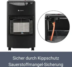 Juskys Keramik Gasheizung GS42US 4200 Watt Mit 3 Heizstufen, Druckregler & Schlauch - Mobil, Effizient & Energiesparend - Gasheizer Gasheizofen Gasheizgerät Heizstrahler -Günstiges Laube Lust Geschäft 94ff4fa00db435ffc0b2a4c0a673200f