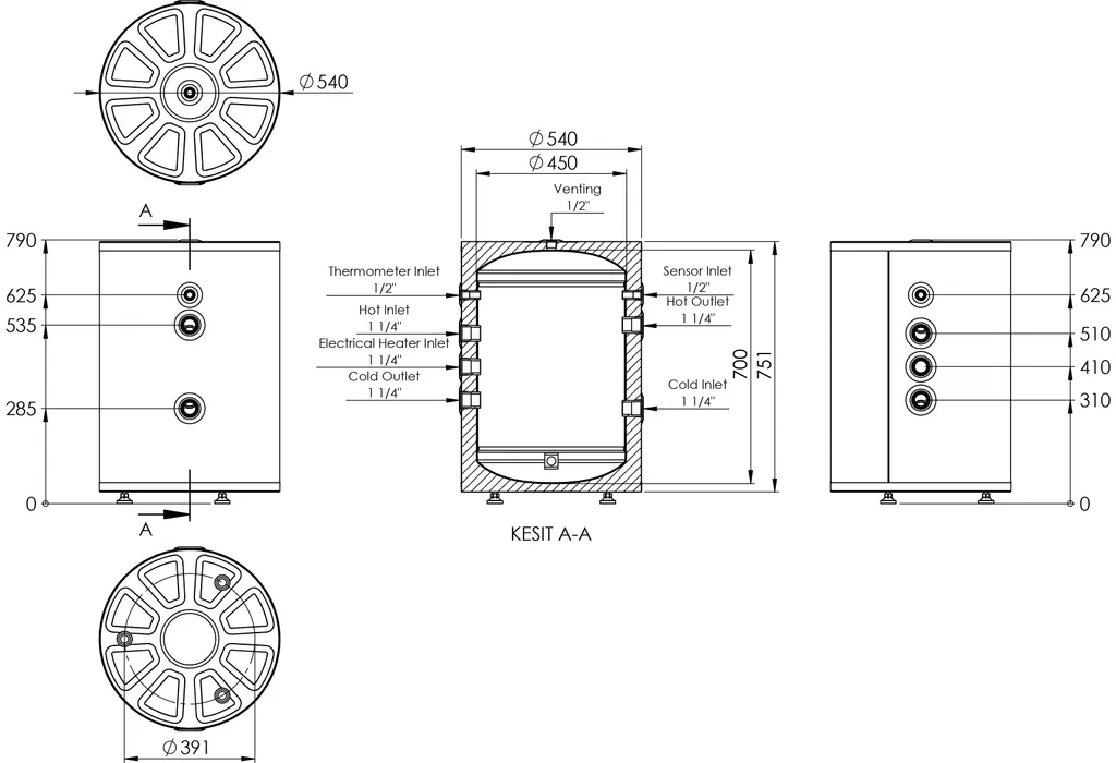 Solibuffer Wärmepumpen Pufferspeicher 100L (Weiss) 5 Solibuffer Wärmepumpen Pufferspeicher 100L (Weiss) – Bild 3