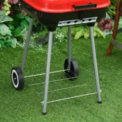 Outsunny Holzkohlegrill Grillwagen Kugelgrill Auf Rollen Ablage Mit Deckel BBQ Metall Rot 46 X 52,5 X 76cm -Günstiges Laube Lust Geschäft 96e637fec83b376f4e365c7877a69be4