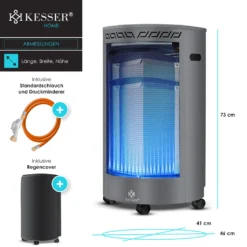 KESSER® Gasheizer Keramik 4200 Watt Gas Heizstrahler Inkl. Gasdruckregler Gasschlauch - Gasheizofen Inkl. Schutzhülle Gasheizgerät, Infrarot Keramikbrenner, Butan- Oder Propangasflaschen Bis 15 Kg, Farbe:Grau -Günstiges Laube Lust Geschäft 9751a17318f7667b5e68844dbdb0ae2f