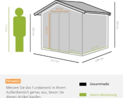 Outsunny Gerätehaus Mit Fundament Geräteschuppen Gartenhaus Garten Schuppen Metall Gelb 277 X 195 X 192 Cm -Günstiges Laube Lust Geschäft 98724f3c55a02a3ad30e090b4617538b