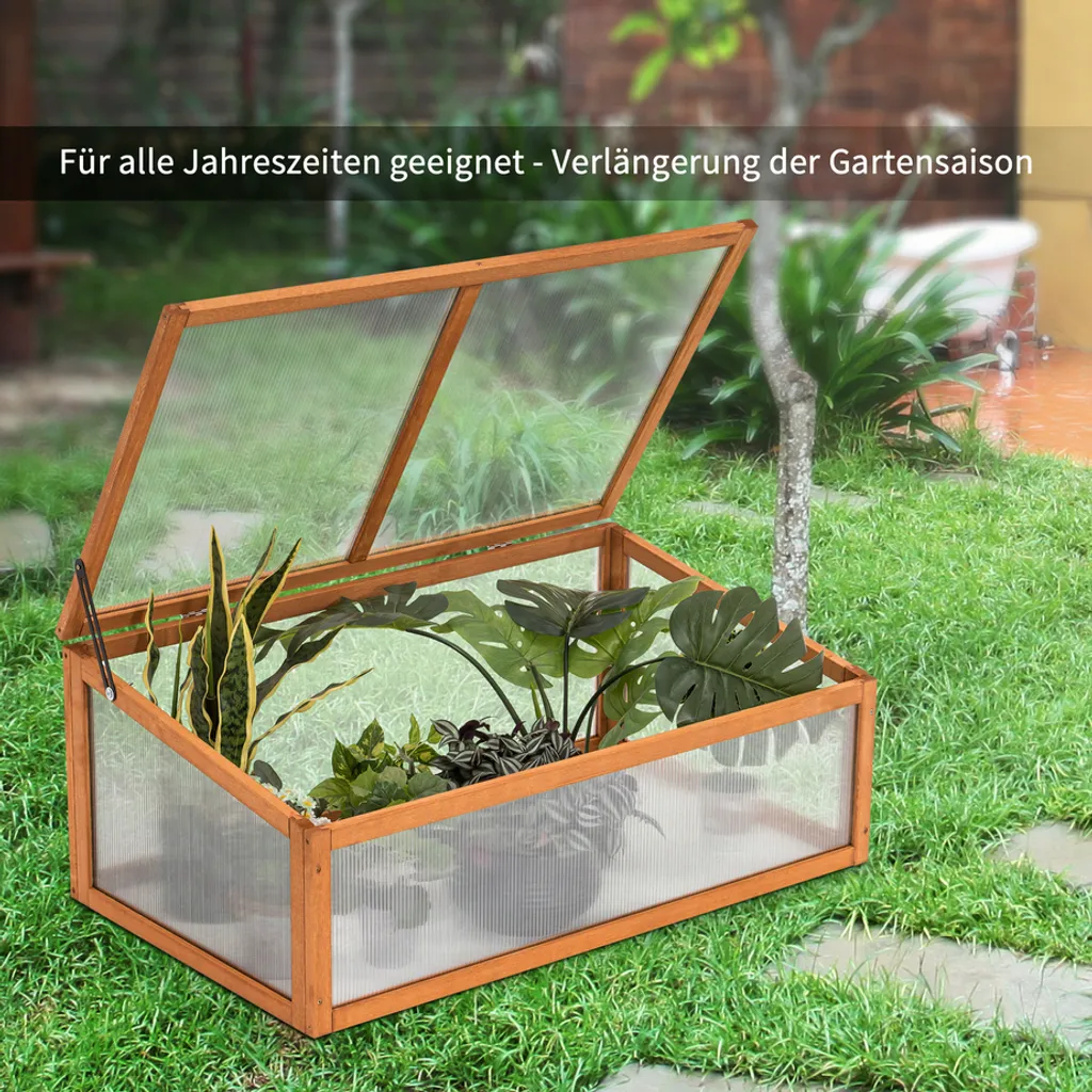 MCombo Frühbeet Gewächshaus Treibhaus Frühbeetkasten Aufsatz Pflanzenbeet Holz 0698 13 MCombo Frühbeet Gewächshaus Treibhaus Frühbeetkasten Aufsatz Pflanzenbeet Holz 0698 – Bild 11