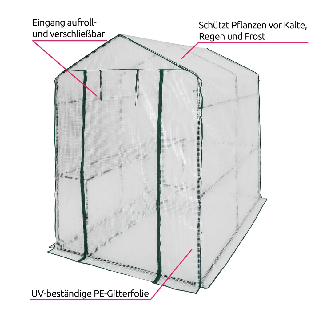 Tectake Gewächshaus Mit Plane - Weiß 6 Tectake Gewächshaus Mit Plane - Weiß – Bild 4