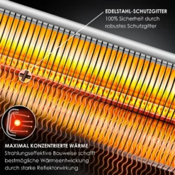 KESSER® Standheizstrahler Infrarot Stand Heizstrahler Inkl. Schutzhülle Wärmestrahler Terrasse Infrarotstrahler Turmheizstrahler 2000 Watt Terrassenstrahler Standheizung Mit Fernbedienung, Farbe:Silber -Günstiges Laube Lust Geschäft 98cf4096b5543bdb9ddecc4883d866ab