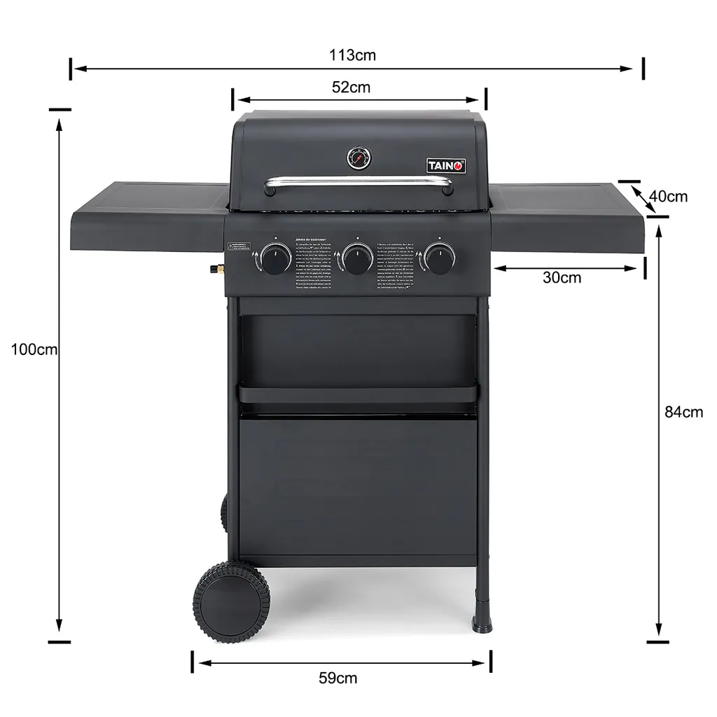 TAINO COMPACT 3+0 Gasgrill 6 TAINO COMPACT 3+0 Gasgrill – Bild 4