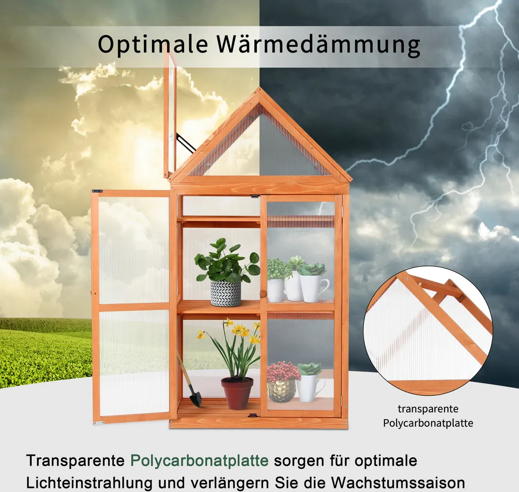 MCombo 3 Etage Gewächenhaus Pflanzschrank Treibhaus Höheverstellbar Holz 0800 7 MCombo 3 Etage Gewächenhaus Pflanzschrank Treibhaus Höheverstellbar Holz 0800 – Bild 5