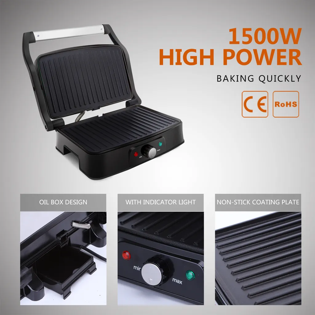 Aigostar Hitte 30HFA - Elektrischer Kontaktgrill,Cool Touch, Antihaft, 1500 Watt 5 Aigostar Hitte 30HFA - Elektrischer Kontaktgrill,Cool Touch, Antihaft, 1500 Watt – Bild 3