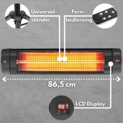 Echos Heizstrahler | Mit Fernbedienung | Timer | 3 Leistungsstufen | 850 Watt | 1650 Watt | 2500 Watt -Günstiges Laube Lust Geschäft 9af0170d5afe0e58404dd1d5a55a8c5e