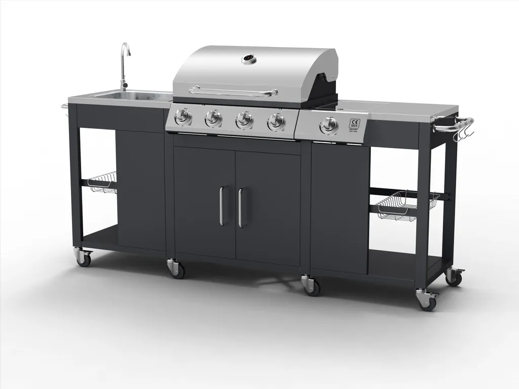 Tepro Gasgrill-Küche Outdoorküche "Petersburg" Mit Waschbecken Und Seitenkocher, 4 + 1 Brenner 7 Tepro Gasgrill-Küche Outdoorküche "Petersburg" Mit Waschbecken Und Seitenkocher, 4 + 1 Brenner – Bild 5