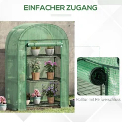 Outsunny Foliengewächshaus Balkon Mit 4 Ablagen Mini Gewächshaus Treibhaus Tomatenhaus Pflanzenhaus Frühbeet Metall Grün 80 X 49 X 120 Cm -Günstiges Laube Lust Geschäft 9ca72f24370627e75f86e5be0b593e3d