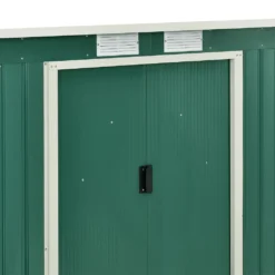 Juskys Metall Gerätehaus M Mit Pultdach, Schiebetür & Fundament - 4m³ - 213×130×173 Cm - Grün - Geräteschuppen Gartenhaus Garten Schuppen -Günstiges Laube Lust Geschäft a0a8f58c452754af9ac7c6bccf2993c0