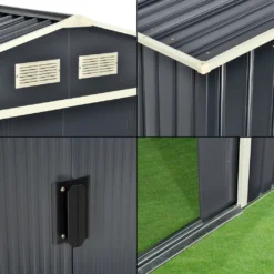 Gartenschuppen 277x319x192cm Aus Metall Gerätehaus Mit Metallrahmen Dunkelgrau -Günstiges Laube Lust Geschäft a115f4db1b9382ee6f0e448256998bf4