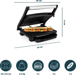 Princess Paninigrill 2000 W Schwarz Und Silbern -Günstiges Laube Lust Geschäft a34fa80beab4af30ee3d750599843f8d