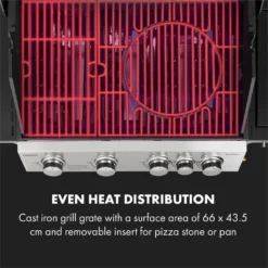 Klarstein Gasgrill Mit Großer Grillfläche, Gasgrill 1 Seitenbrenner & 4 Brenner, 17,1kW Edelstahl-Gasgrill, BBQ Gasgrill Für Balkon & Garten, Grill Für Propan, Gasgrills Mit 5 Brenner & Thermometer -Günstiges Laube Lust Geschäft a379acd9d2a3456c3578879531babd66