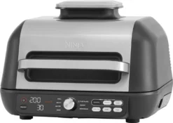 Ninja AG651EU Foodi MAX PRO Grill & Heißluftfritteuse, 7 Zubereitungsfunktionen, 2 Grillplatten, 3,8 L - Silber/Schwarz -Günstiges Laube Lust Geschäft a390cda794c782a42db4056b8f9e9e89
