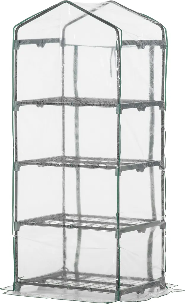 Outsunny Folien Gewächshaus Treibhaus Tomatenhaus Pflanzenhaus Frühbeet 4 Regalfächer Transparent 70 X 50 X 160 Cm 3 Outsunny Folien Gewächshaus Treibhaus Tomatenhaus Pflanzenhaus Frühbeet 4 Regalfächer Transparent 70 X 50 X 160 Cm