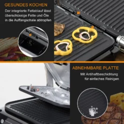 HOMCOM Kontaktgrill 95° Aufklappbar Optigrill Intelligente Zeitkontrolle Multi-Funktionen 2100 W Tischgrill 8 Modi 220-240V/50Hz Alu+Stahl Silber+Schwarz 38 X 33 X 20 Cm 16 HOMCOM Kontaktgrill 95° Aufklappbar Optigrill Intelligente Zeitkontrolle Multi-Funktionen 2100 W Tischgrill 8 Modi 220-240V/50Hz Alu+Stahl Silber+Schwarz 38 X 33 X 20 Cm -Günstiges Laube Lust Geschäft a4d48be3a0fb342e880592dae6955e0f