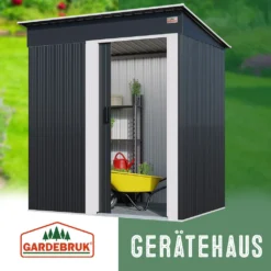 Gardebruk M Geräteschuppen 181x162x86cm Schiebetür Verzinkter Stahl Anthrazit Gartenhaus Gerätehaus Pultdach -Günstiges Laube Lust Geschäft a61573525403e06d47eb0969839797d1