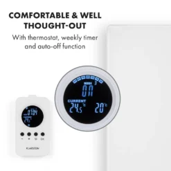 Klarstein Crystal Wall Infrarotheizung Elektroheizung Heizstrahler , 100 X 60 Cm , 600 Watt , Wandinstallation , Automatische Abschaltfunktion , Gehärtetes Sicherheitsglas , Thermostat , Wochentimer , Schutzart: IP54 , Weiß -Günstiges Laube Lust Geschäft a61d5aff9ef19db7d64e533b9942b24c