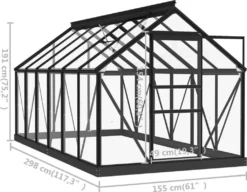 VidaXL Glas Gewächshaus Anthrazit 155x298x191 Cm Aluminium -Günstiges Laube Lust Geschäft a65cd313570c0e5d5035dd6409e16ef0