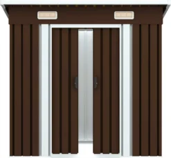 VidaXL Geräteschuppen Braun 194x121x181 Cm Stahl -Günstiges Laube Lust Geschäft a77fd71d0dd2146da7d86130473c2ca4