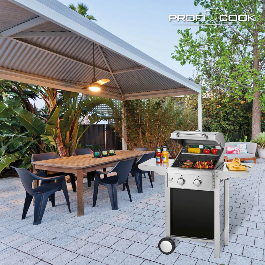 ProfiCook Gasgrill PC-GG 1128 Silber 2 Edelstahlbrenner 4 ProfiCook Gasgrill PC-GG 1128 Silber 2 Edelstahlbrenner – Bild 2
