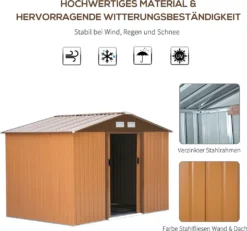 Outsunny Gerätehaus Mit Fundament Geräteschuppen Gartenhaus Garten Schuppen Metall Gelb 277 X 195 X 192 Cm -Günstiges Laube Lust Geschäft ab23b6c1cd09dd5ff18f795527b8e329