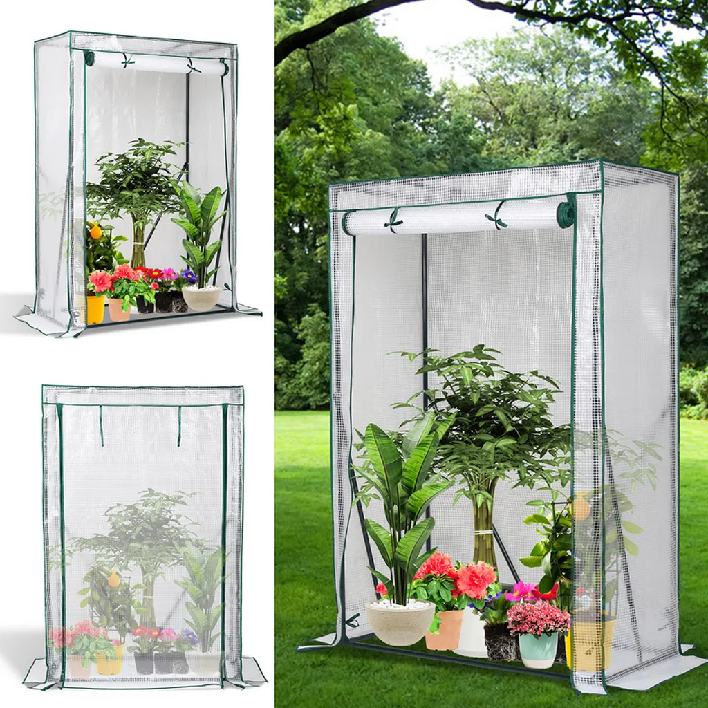 EINFEBEN Foliengewächshaus Gewächshäuser Mit PE Gitterfolie Treibhaus Tomatenhaus Pflanzenhaus 100x50x150cm Gewächshäuser 8 EINFEBEN Foliengewächshaus Gewächshäuser Mit PE Gitterfolie Treibhaus Tomatenhaus Pflanzenhaus 100x50x150cm Gewächshäuser – Bild 6