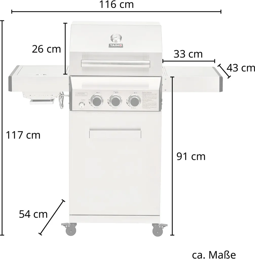 TAINO PLATINUM 2+1 Brenner Gasgrill Abdeckung Set Gasregler BBQ Zubehör Cover 5 TAINO PLATINUM 2+1 Brenner Gasgrill Abdeckung Set Gasregler BBQ Zubehör Cover – Bild 3