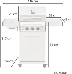 TAINO PLATINUM 2+1 Gasgrill Komplett Edelstahl 4-Brenner Silber Grillwagen BBQ Keramik-Brenner Sear-Zone -Günstiges Laube Lust Geschäft acf675027aac65e6042fddd1cd6ef620