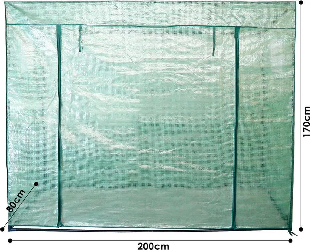 EINFEBEN Foliengewächshaus Gewächshäuser Treibhaus Tomatenhaus Pflanzenhaus Grün 200*80*170CM 4 EINFEBEN Foliengewächshaus Gewächshäuser Treibhaus Tomatenhaus Pflanzenhaus Grün 200*80*170CM – Bild 2