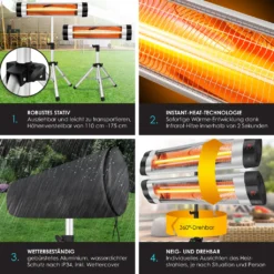 KESSER® Infrarotstrahler Heizstrahler Terrassenstrahler 2500W Mit Fernbedienung Inkl. Schutzhülle Höhenverstellbarem Teleskopstativ Wickeltischstrahler Terrassenheizer Quarzstrahler Infrarot, Leistung:2500W Mit Fernbedienung 11 KESSER® Infrarotstrahler Heizstrahler Terrassenstrahler 2500W Mit Fernbedienung Inkl. Schutzhülle Höhenverstellbarem Teleskopstativ Wickeltischstrahler Terrassenheizer Quarzstrahler Infrarot, Leistung:2500W Mit Fernbedienung -Günstiges Laube Lust Geschäft ad39f386bb7c8c9fada18a680cda09fd
