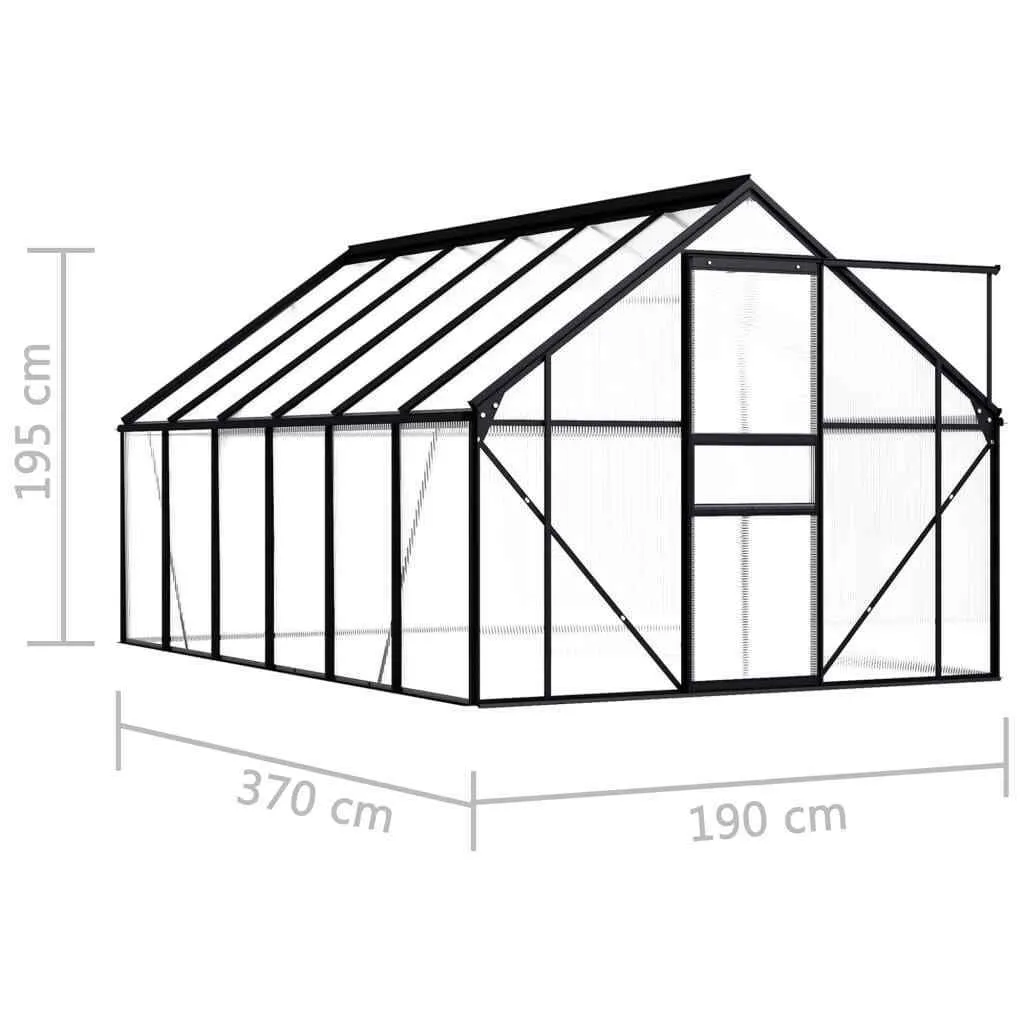 VIDAXL Gewächshaus Anthrazit Aluminium 7,03m² Treibhaus Tomatenhaus Garten 8 VIDAXL Gewächshaus Anthrazit Aluminium 7,03m² Treibhaus Tomatenhaus Garten – Bild 6