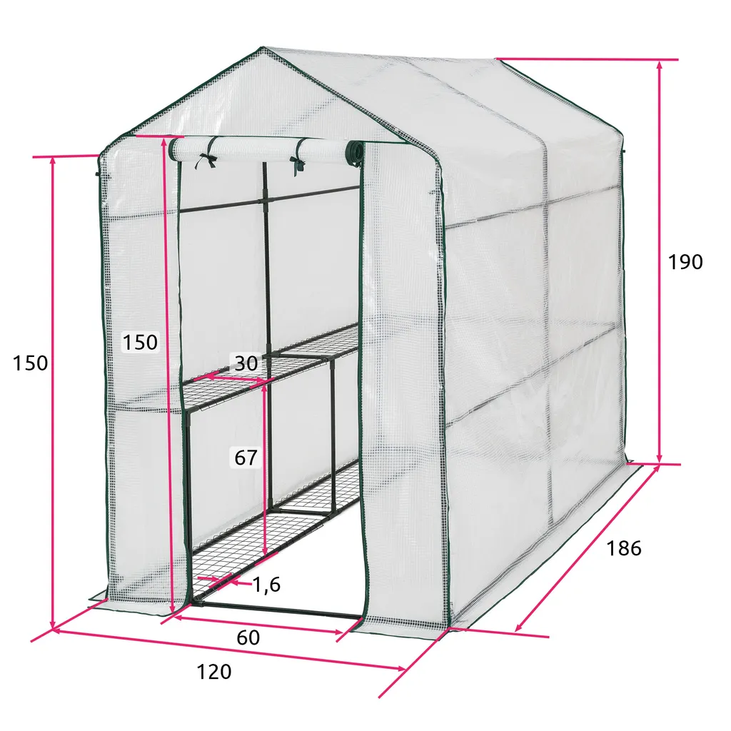 Tectake Gewächshaus Mit Plane - Weiß 7 Tectake Gewächshaus Mit Plane - Weiß – Bild 5