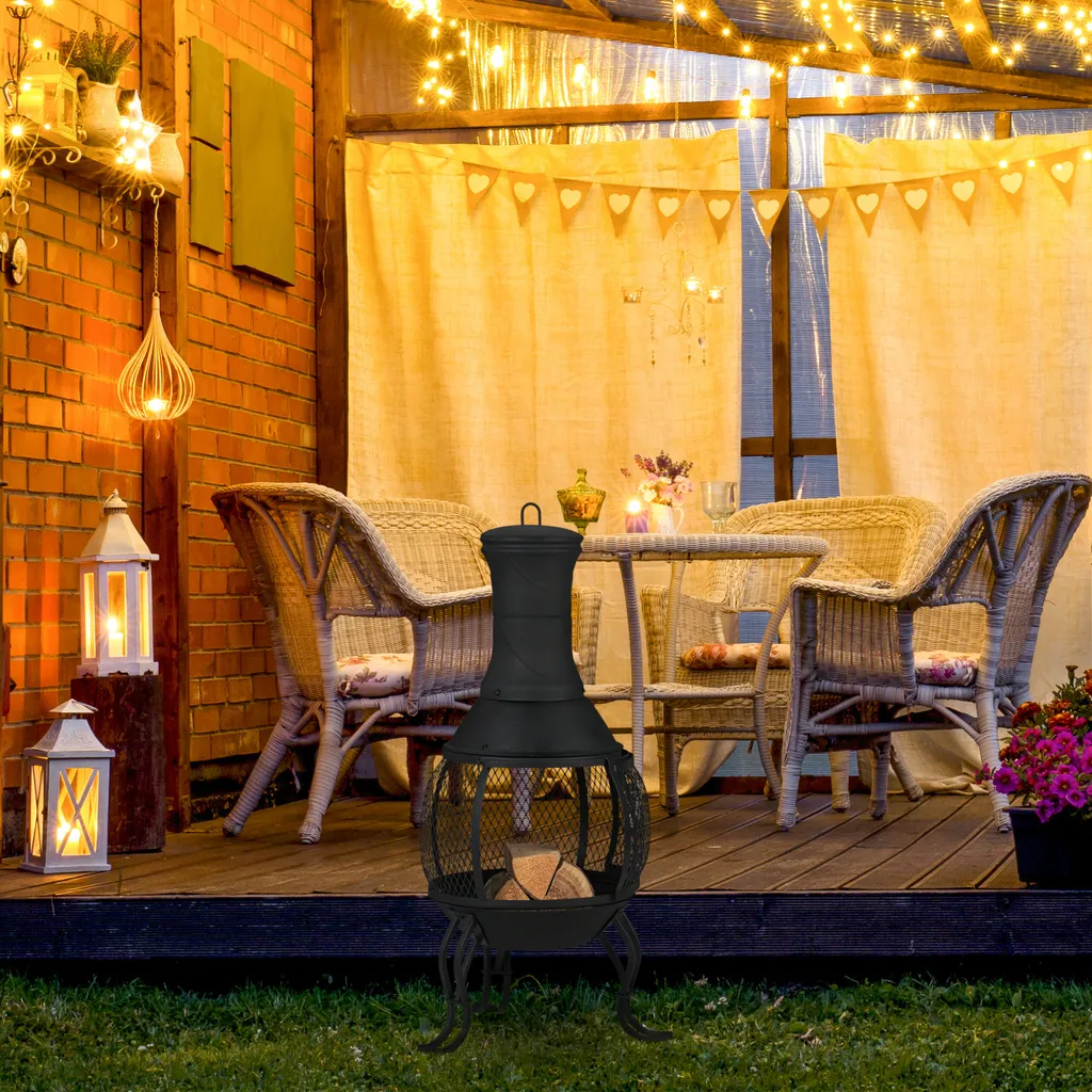 Relaxdays Terrassenofen In Schwarz 4 Relaxdays Terrassenofen In Schwarz – Bild 2