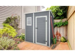 Keter Manor Pent Geräteschuppen B 183,5 X T 111 X H 200 Cm Gartenschuppen, Farbe Grau -Günstiges Laube Lust Geschäft b044a09542a3d8f449f60fcdfcfe3e07