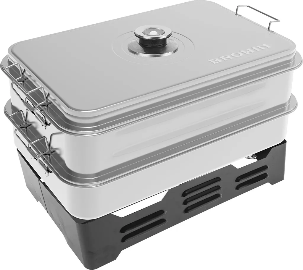 Tischräucherofen Edelstahl Räucherofen Smoker Mit Thermometer X2 Brenner BROWIN 7 Tischräucherofen Edelstahl Räucherofen Smoker Mit Thermometer X2 Brenner BROWIN – Bild 5