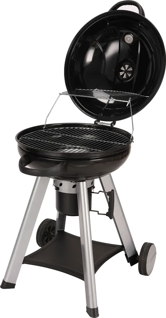TAINO NEO Holzkohle-Kugelgrill Mit Klappbarem Deckel Kettle-Grill Ø 57 Cm Thermometer Schwarz 4 TAINO NEO Holzkohle-Kugelgrill Mit Klappbarem Deckel Kettle-Grill Ø 57 Cm Thermometer Schwarz – Bild 2