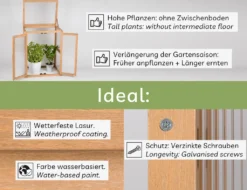 Needs&wants Mini Gewächshaus Klein Winterfest Aus Holz Für Balkon Garten Zimmer Indoor, Frühbeet Hochbeet Treibhaus Anzucht Aufzucht Von Pflanzen Pflanzschrank Anzuchthaus, 58x43x76 Cm, Polycarbonat, Braun -Günstiges Laube Lust Geschäft b196ea26af9fe9f08a14e068cfda1e31