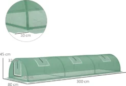 Outsunny Foliengewächshaus Mini Tunnelgewächshaus Mit Mesh Fenster, UV-beständige Frühbeet Für Garten Zur Aufzucht, PE Folie, Grün, 300 X 80 X 45 Cm -Günstiges Laube Lust Geschäft b2ca35794b5be4b445a82ea5726d6e92