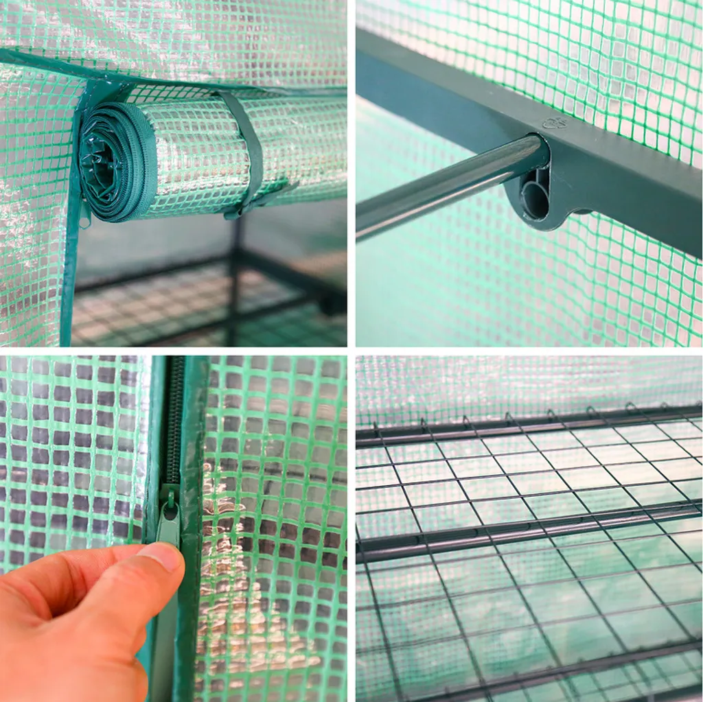 SWANEW Foliengewächshaus Gewächshäuser Treibhaus Tomatenhaus Pflanzenhaus Grün 200*80*170CM 5 SWANEW Foliengewächshaus Gewächshäuser Treibhaus Tomatenhaus Pflanzenhaus Grün 200*80*170CM – Bild 3