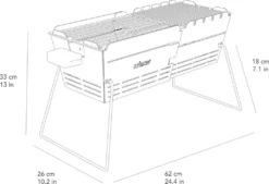 KNISTER Grill PREMIUM - Mobiler Holzkohlegrill Aus Edelstahl - GERMANY - 28-49x20cm -Günstiges Laube Lust Geschäft b501ee5955c72582536e587724dfffe9