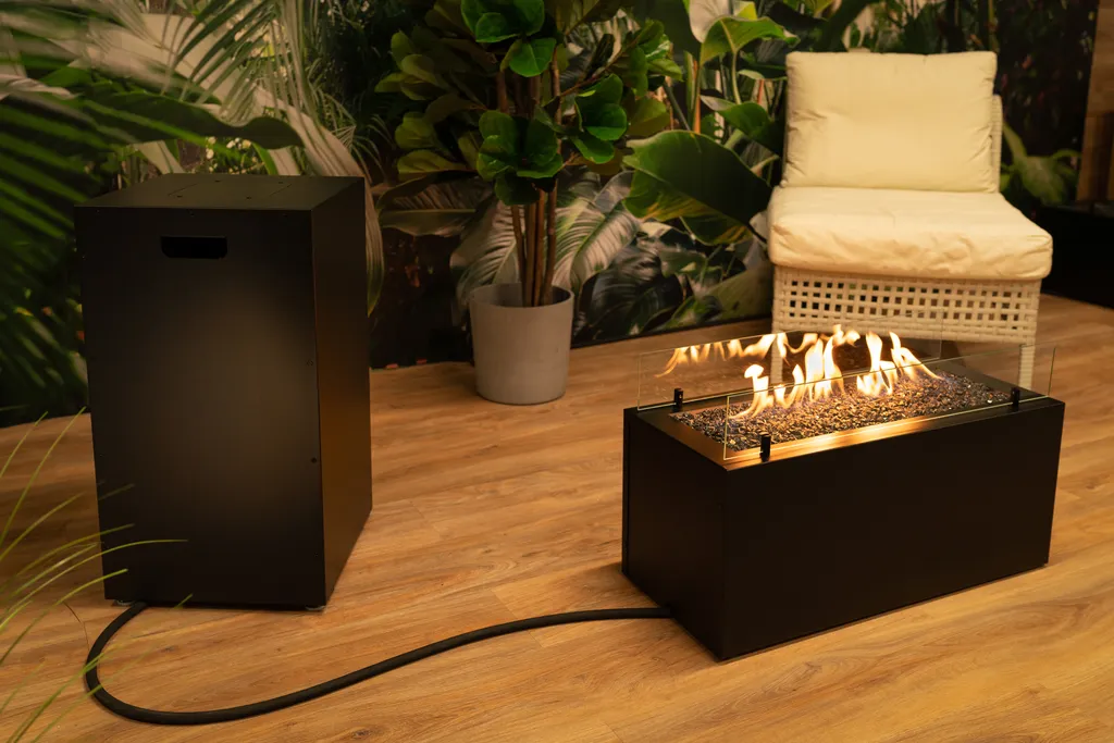 Planika Rio Gas Feuerstelle, Schwarz, Außenkamin, Outdoor, Rechteckig, Mit Glaskieselsteinen - Wetterfest, Terrassenheizung, Gasofen, Für Garten & Patio 10 Planika Rio Gas Feuerstelle, Schwarz, Außenkamin, Outdoor, Rechteckig, Mit Glaskieselsteinen - Wetterfest, Terrassenheizung, Gasofen, Für Garten & Patio – Bild 8