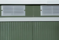 Outsunny Gerätehaus, Gartenhaus, Geräteschuppen Mit Schiebetür, Lüftungsfenster, Pultdach, Outdoor, Stahl, Hellgrün, 277 X 130 X 173 Cm -Günstiges Laube Lust Geschäft b6525abe3c82fc2e9320cc7df4448db5