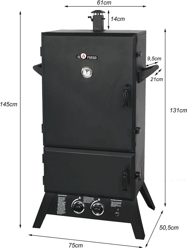 El Fuego Gasgrill / Smoker Standgrill Portland XXL Grillfl. 6x 56x35cm 4 El Fuego Gasgrill / Smoker Standgrill Portland XXL Grillfl. 6x 56x35cm – Bild 2