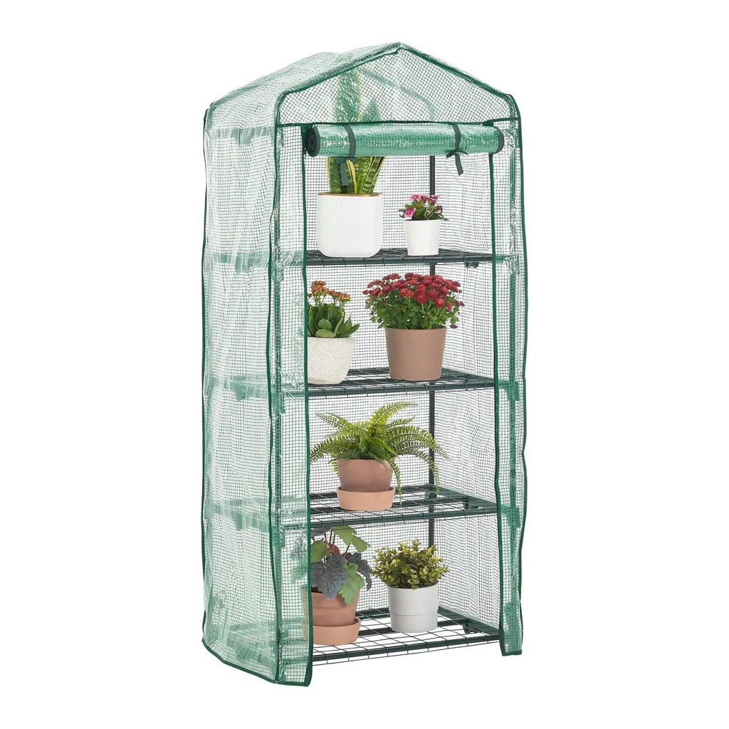 Juskys Foliengewächshaus Aufrollbare Tür – Kompaktes Gewächshaus Für Pflanzen - Stabiles Balkon Treibhaus Mit 4 Ebenen, Großem Eingang, PE-Abdeckung 3 Juskys Foliengewächshaus Aufrollbare Tür – Kompaktes Gewächshaus Für Pflanzen - Stabiles Balkon Treibhaus Mit 4 Ebenen, Großem Eingang, PE-Abdeckung