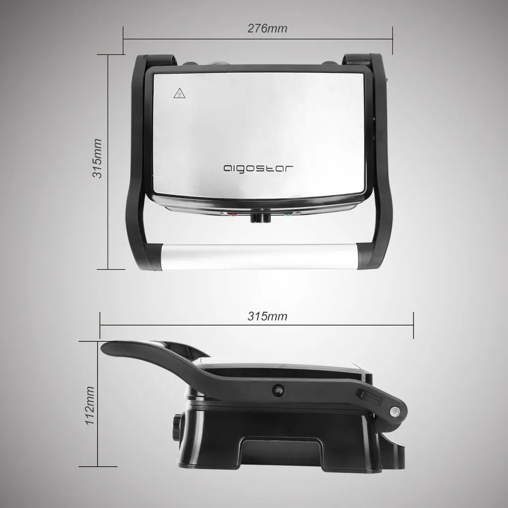Aigostar Hitte 30HFA - Elektrischer Kontaktgrill,Cool Touch, Antihaft, 1500 Watt 9 Aigostar Hitte 30HFA - Elektrischer Kontaktgrill,Cool Touch, Antihaft, 1500 Watt – Bild 7
