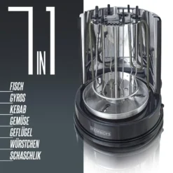 Dönergrill Für Zuhause, Schaschlikgrill Rotissiere Hähnchengrill Gyros Kebab, Drehspieß, Elektro Grill, BBQ, Tischgrill, Hähnchen, Vertikalgrill Aus Edelstahl Inkl. 6 Schaschlikspieße -Günstiges Laube Lust Geschäft b7ffbde99e248341bb812a06a86f52ed
