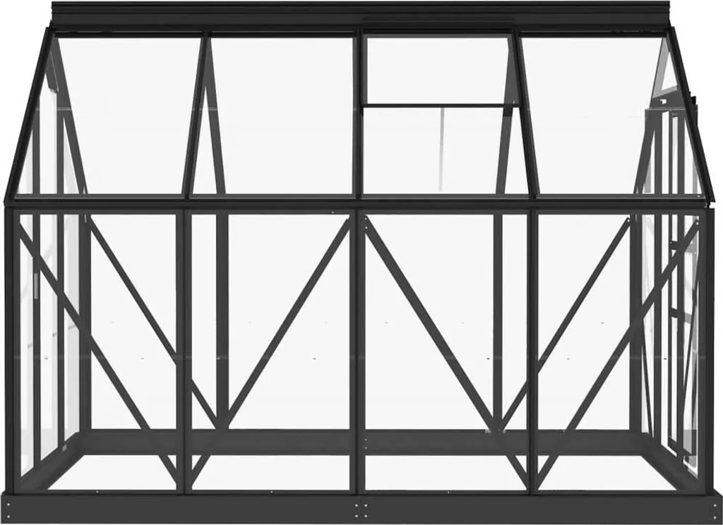 VidaXL Glas Gewächshaus Anthrazit 155x200,5x191 Cm Aluminium 8 VidaXL Glas Gewächshaus Anthrazit 155x200,5x191 Cm Aluminium – Bild 6